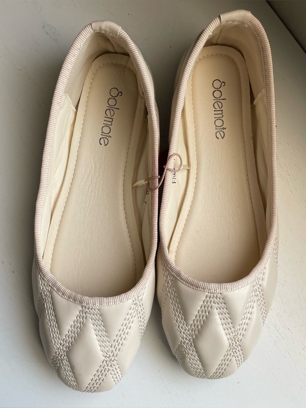 Solemate cream ballet flats size 8 New
